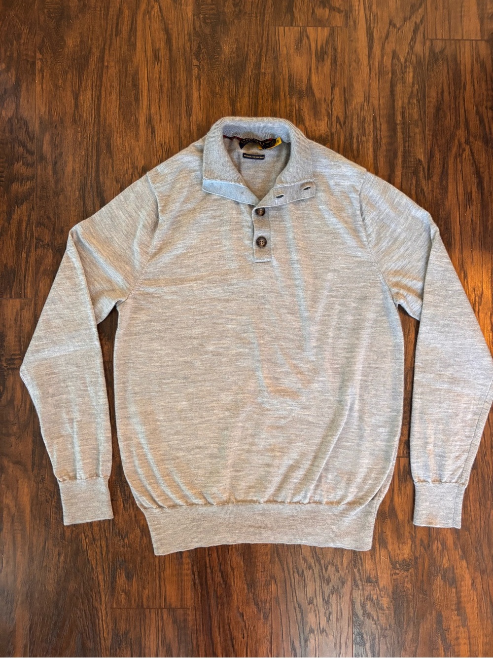 Ralph Lauren Polo Golf Washable Merino Wool Sweater Gray Size Medium